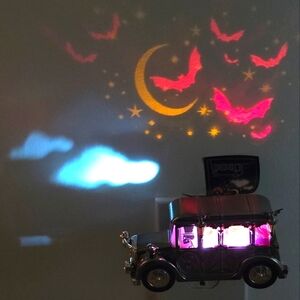 Bath & body works white barn spooky hearse tri projector light up new